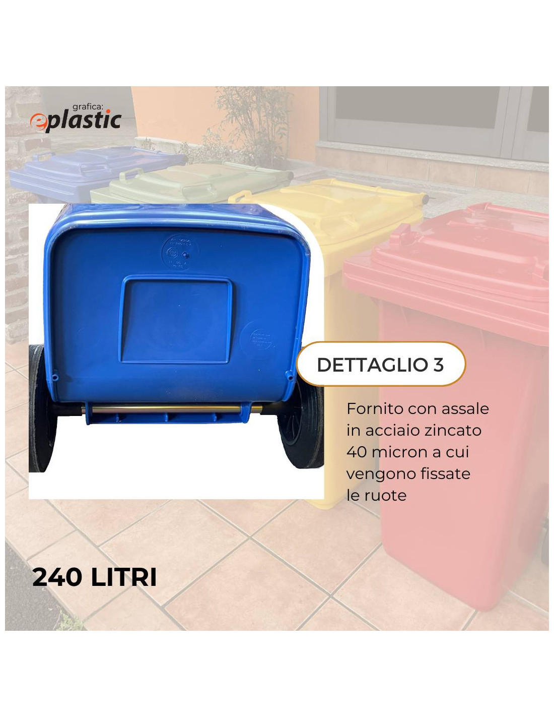 Art Plast Kit 4 Secchi per raccolta differenziata, in polipropilene,  Multicolore, 305 x 265 x 410, 4 Unità x 14 litri